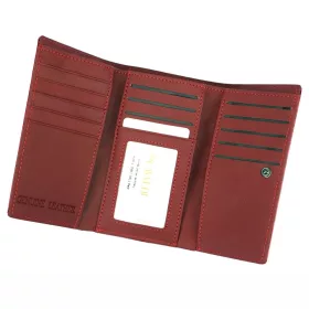   Cavaldi kisméretű, mintás piros női bőr pénztárca 14,5 × 9 cm
