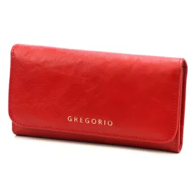   Gregorio IT-110 piros női bőr pénztárca 17.5 x 9.5 x 4 cm