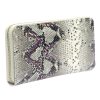 Gregorio SN-119 szürke kígyóbőr mintás női bőr pénztárca 20 x 10 x 2.5 cm