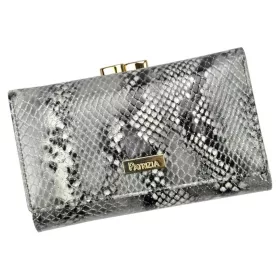   Patrizia női croco mintás, szürke bőr pénztárca 14,5 × 9 cm