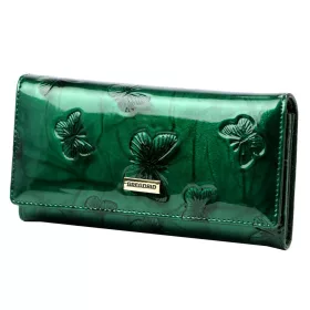   Gregorio BTS-100 zöld pillangó mintás női bőr pénztárca 18.5 x 9.5 x 3.5 cm