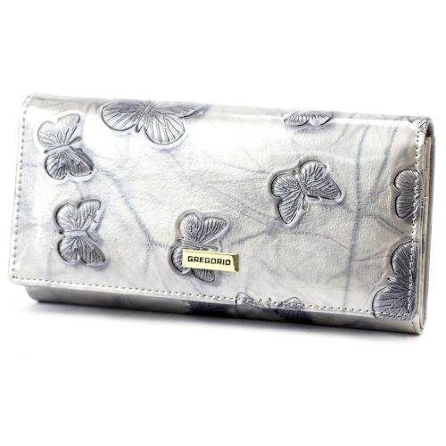 Gregorio BTS-102 krém pillangó mintás női bőr pénztárca 18.5 x 9.5 x 3.5 cm
