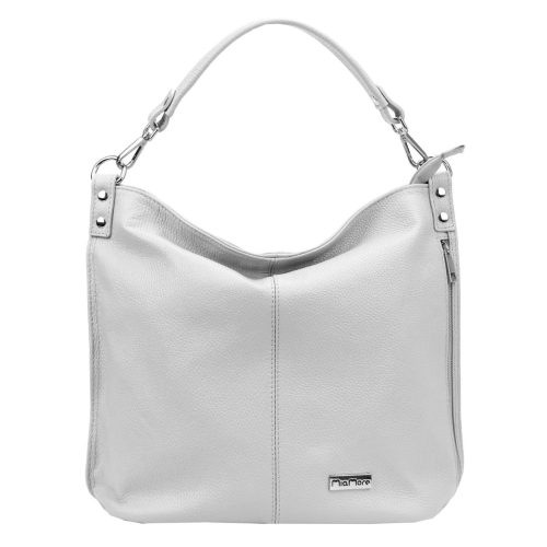 MiaMore 01-053 szürke női bőr válltáska 40 x 35 x 16 cm 