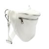 Luka 24-017 fehér női bőr oldaltáska, crossbody, övtáska 37 x 22 x 11 cm