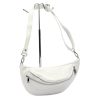 Luka 24-017 fehér női bőr oldaltáska, crossbody, övtáska 37 x 22 x 11 cm