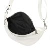 Luka 24-017 fehér női bőr oldaltáska, crossbody, övtáska 37 x 22 x 11 cm