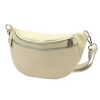 Luka 24-017 bézs női bőr oldaltáska, crossbody, övtáska 37 x 22 x 11 cm