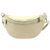 Luka 24-017 bézs női bőr oldaltáska, crossbody, övtáska 37 x 22 x 11 cm