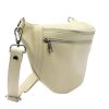 Luka 24-017 bézs női bőr oldaltáska, crossbody, övtáska 37 x 22 x 11 cm