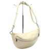 Luka 24-017 bézs női bőr oldaltáska, crossbody, övtáska 37 x 22 x 11 cm