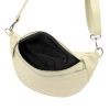 Luka 24-017 bézs női bőr oldaltáska, crossbody, övtáska 37 x 22 x 11 cm