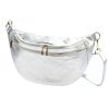 Luka 24-017 MET ezüst női bőr oldaltáska, crossbody, övtáska 37 x 22 x 11 cm