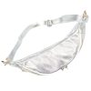 Luka 24-017 MET ezüst női bőr oldaltáska, crossbody, övtáska 37 x 22 x 11 cm