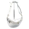Luka 24-017 MET ezüst női bőr oldaltáska, crossbody, övtáska 37 x 22 x 11 cm