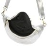 Luka 24-017 MET ezüst női bőr oldaltáska, crossbody, övtáska 37 x 22 x 11 cm