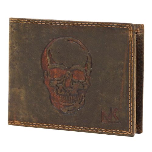 Money Kepper CCH 5600 koponya nyomatos bőr pénztárca 13 x 10 x 2.5 cm