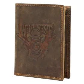   Money Kepper CCH 5601 kalapos koponya mitás bőr pénztárca 10 x 13 x 2.5 cm