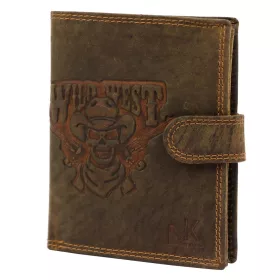   Money Kepper CCH 5601B kalapos kopnya mintás motoros bőr pénztárca 10 x 13 x 2.5 cm