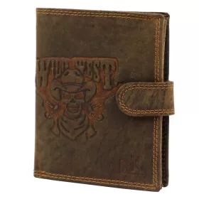   Money Kepper CCH 5601B kalapos kopnya mintás motoros bőr pénztárca 10 x 13 x 2.5 cm