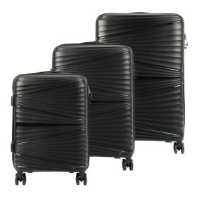   Jony fekete ABS 3 részes keményfalú bőrönd szett 54/64/74 cm