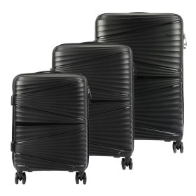   Jony fekete ABS 3 részes keményfalú bőrönd szett 54/64/74 cm