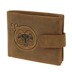   Nordee L895-001 kos horoszkóp motívumos barna bőr pénztárca
