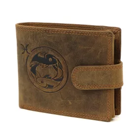   Nordee L895-012 barna halak jegy horoszkóp  bőr pénztárca