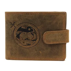   Nordee L895-012 barna halak jegy horoszkóp  bőr pénztárca