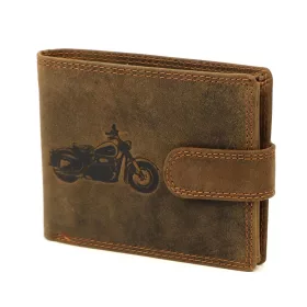   Nordee L895-BIKE barna Harley motor nyomatos bőr pénztárca