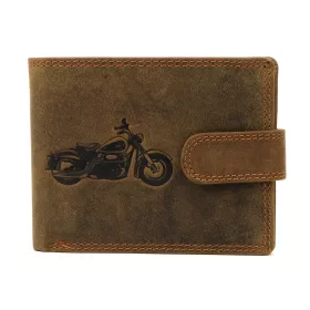   Nordee L895-BIKE barna Harley motor nyomatos bőr pénztárca