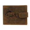 Nordee L895-PIG barna vaddisznó mintás vadász bőr pénztárca 13,3 × 10 × 2,5 cm