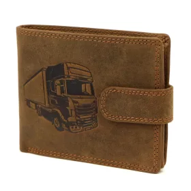   Nordee L895-TRUCK barna kamion mintás férfi bőr pénztárca