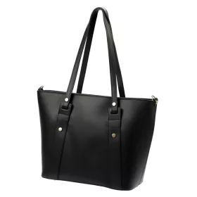  Luka 24-021 fekete női bőr válltáska, shopper 39 x 27 x 10 cm