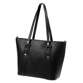   Luka 24-021 fekete női bőr válltáska, shopper 39 x 27 x 10 cm