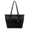 Luka 24-021 fekete női bőr válltáska, shopper 39 x 27 x 10 cm