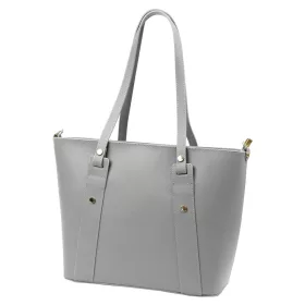   Luka 24-021 szürke női bőr válltáska, shopper 39 x 27 x 10 cm
