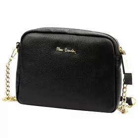   Pierre Cardin FRZ 1848 fekete női bőr válltáska, oldaltáska, crossbody 21 x 17 x 10 cm