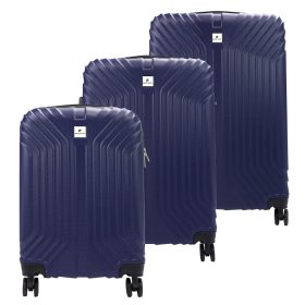   Pierre Cardin ISTANBUL MED10 x3 Z kék ABS 3 részes keményfalú bőrönd szett 55/65/75 cm