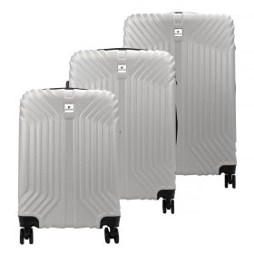   Pierre Cardin ISTANBUL MED10 x3 Z ezüst ABS keményfalú 3 részes bőrönd szett 55/65/75 cm