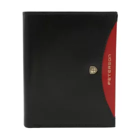   Peterson PTN 303.01 fekete-piros férfi bőr pénztárca 12,5 × 9,5 cm