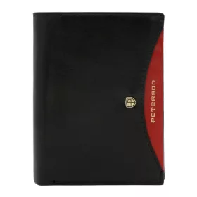  Peterson PTN 324.01 fekete-piros férfi bőr pénztárca 12,5 × 9,5 cm