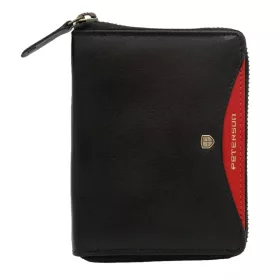   Peterson PTN 340.01 fekete-piros férfi bőr pénztárca 12,5 × 9,5 cm