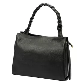   Luka 24-022  fekete női bőr kézitáska, válltáska 31 x 26 x 13 cm