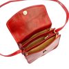Florence 5511 piros női bőr válltáska, oldaltáska, crossbody 19 x 14 x 9 cm