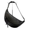 Luka DOLLARO fekete női bőr válltáska, crossbody 50 x 26 x 17 cm