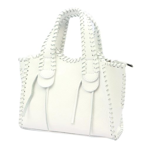 Luka 24-028 DOLLARO fehér női bőr kézitáska, válltáska, oldaltáska 31 x 23 x 11 cm