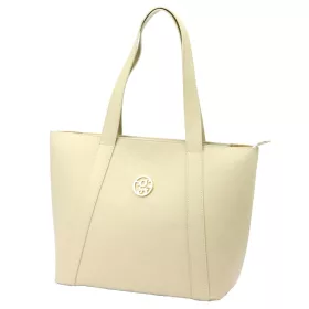   Gregorio 1731 krém színű női bőr válltáska, shopper 43 x 31 x 15 cm
