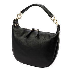   Luka 24-030 fekete női bőr kézitáska, válltáska, oldaltáska 27 x 25 x 8 cm