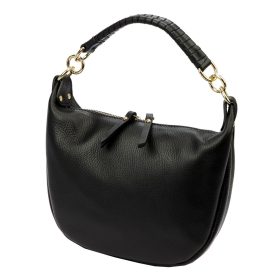   Luka 24-030 fekete női bőr kézitáska, válltáska, oldaltáska 27 x 25 x 8 cm