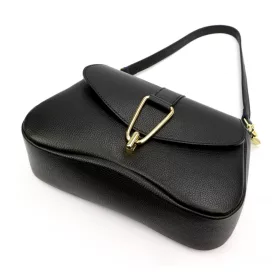   Luka 24-031 fekete női bőr kézitáska, válltáska 31 x 18.5 x 9 cm